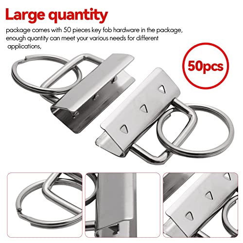 Dovhmoh 50Pcs Key Fob Hardware with Split Rings Set Tail Clips for Wristlet Clamp Lanyard Keychain DIY Tool with Ring - Image 3