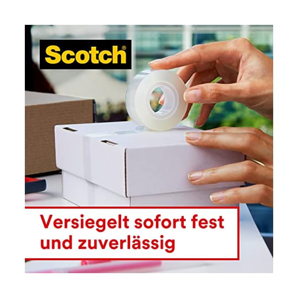 Scotch Crystal Klebeband, transparent, Vorteilspack, 8 Rollen, 19mm x 33m & Klebebandabroller - Beschwerter Scotch C60… – Bild 7