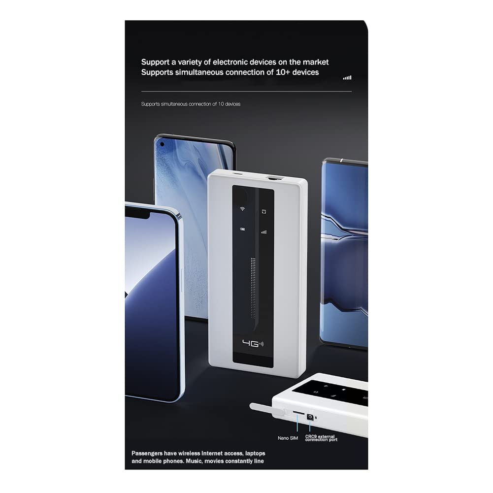Carriere Router Bezprzewodowy 4G LTE 150 Mb/S PrzenośNy DostęPu Bezprzewodowego Port Sieciowy RJ45 Router z Gniazdem Karty SIM Adapter WiFi BiałY