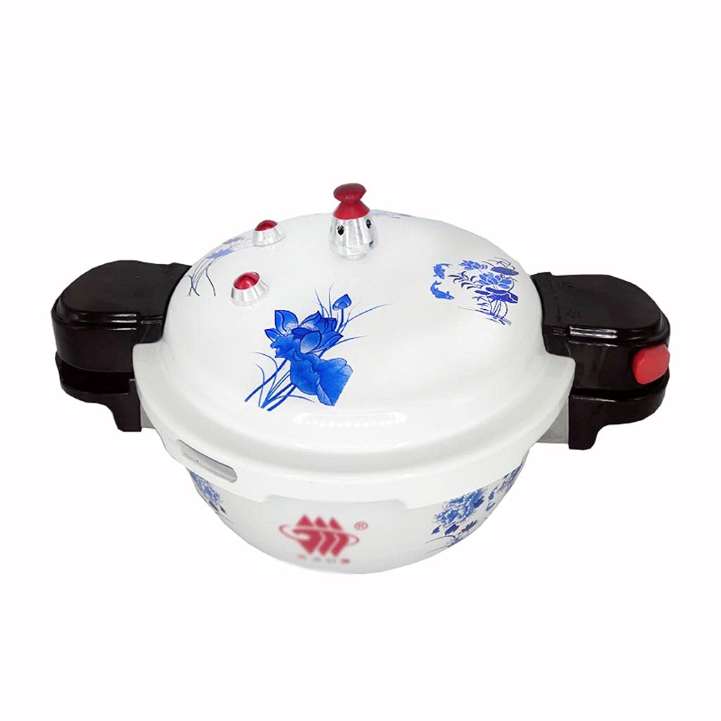 SHIJIANX Pressure Cooker Cast Iron Enameled Blue and White Porcelain Mini Small Explosion-Proof Pressure Cooker Gas Induction Cooker General Pressure Cooker Household（Capacity: 2.5L, 3.5L, 4.5L.）