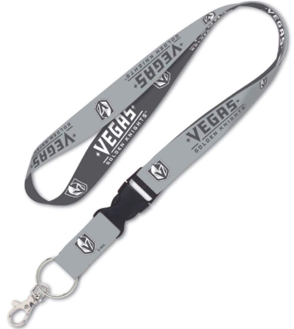 NHL Las Vegas Golden Knights Hockey 20 Inch Charcoal Lanyard with Detachable Buckle
