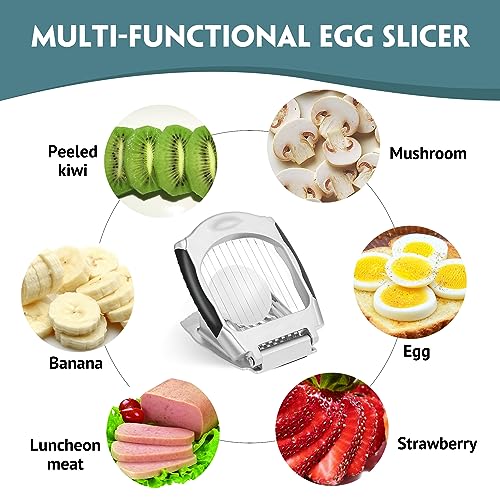 image for KITEXPERT Egg Slicer for Hard Boiled Eggs, Heavy Duty Egg Cutter with 