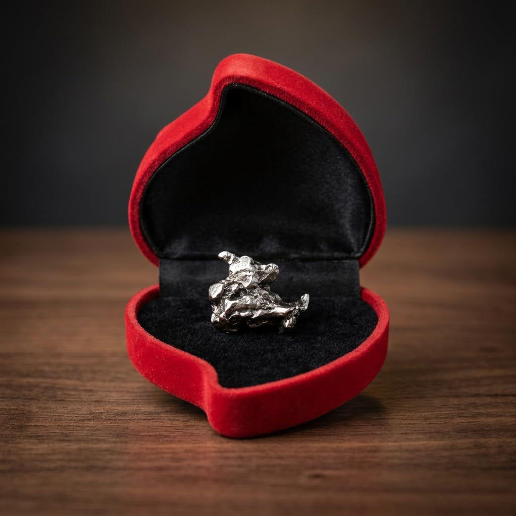 Makai Stella Cadente In Meteorite Autentica Con Certificato Di Autenticità Confezione Regalo Biglietto Individuale Personalizzabile Con Dedica (Scatola A Cuore Con Certificato Personalizzabile)
