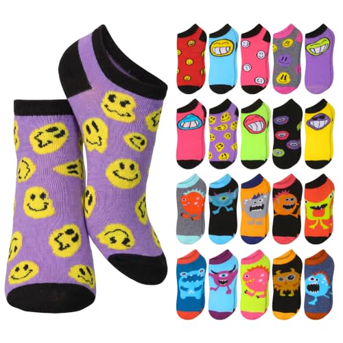Image of Tipi Toe Women's 20 Pack Colorful Low Cut Socks - Lightweight, Breathable Design for All-Day Comfort Sizes 9-11 /10-13