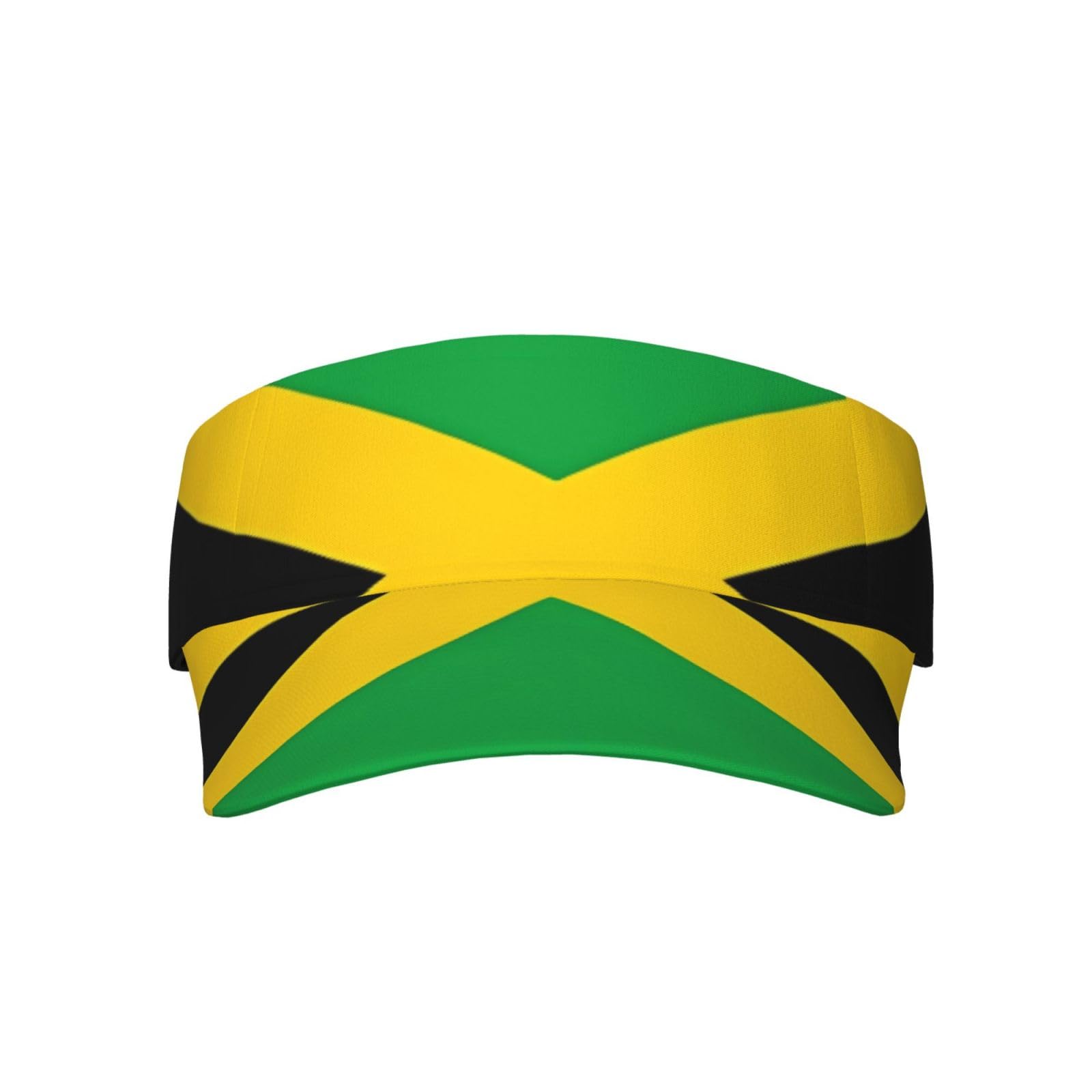 Vacsax Women's Black Jamaica Flag Sunscreen Visor Hats Sweatproof For Sport Empty Top Baseball Sun Cap, Tennis Visor Golf Visor One Size, One Size