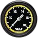 Classic Instruments AX330YBPF Autocross Yellow 2 5/8" Voltage Gauge