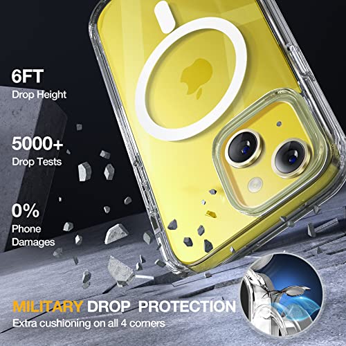 Image of Miracase Glass Series Designed for iPhone 14 Plus Case 6.7 inch, 2023 Upgrade Full-Body Magnetic Clear Case with Built-in 9H Tempered Glass Screen Protector,Compatible with MagSafe,Clear