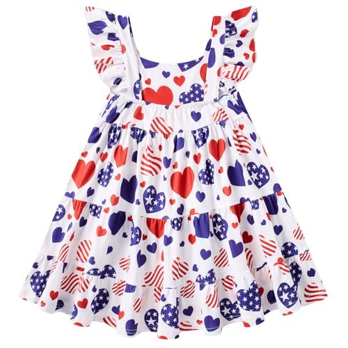 Image of Vieille Toddler Girls Summer Dress Ruffle Casual Beach Sundress 2-8 Years