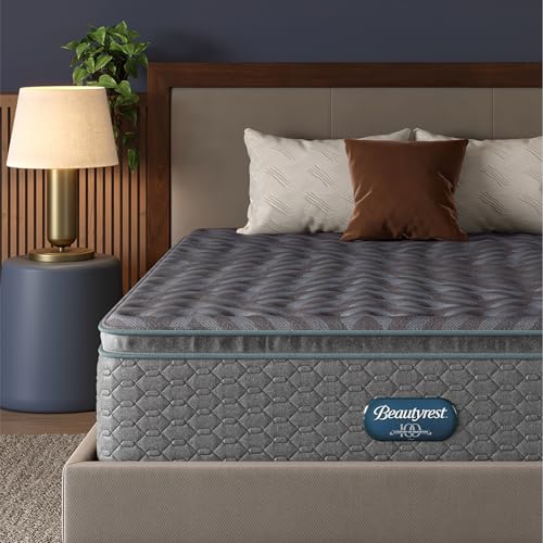 Image of Beautyrest Days End Plush Pillow Top 14.75 inch Mattress - Full - Cooling Tech, Supportive Durable Pocketed Coils, Pressure Relief, Motion Separation; 100 Night Sleep Trial and 10 Year Warranty