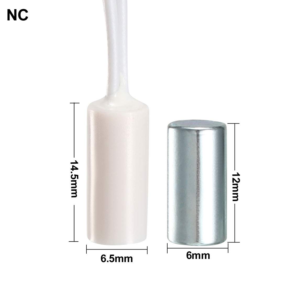 Sourcingmap, sensore di allarme magnetico da incasso, con cavo per porte e finestre, HC34A, 10 pezzi