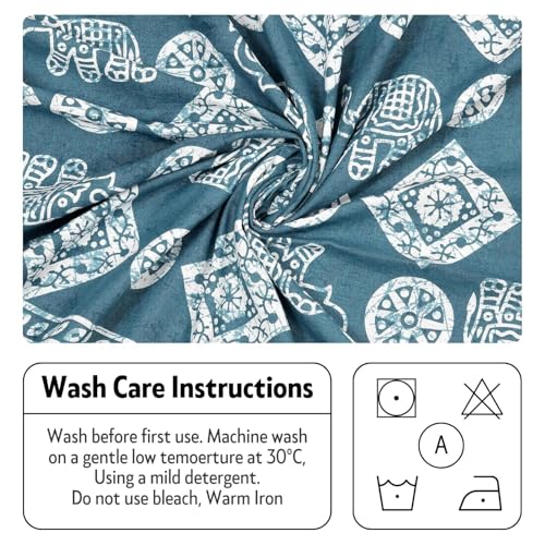 Image of Opulent Collection Double Bedsheet with 2 Pillow Cover | 100% Cotton Bedsheets for Double Bed | Handloom Bedsheet | Size 86x90 inches | King Size (90X102 Inches) (Blue Jay, King)