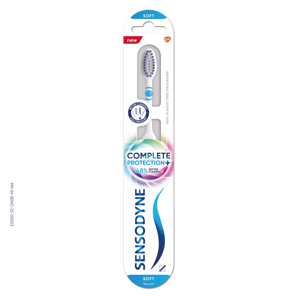 Sensodyne Adult Manual Toothbrush: Complete Protection+ Manual Toothbrush With Flexible Neck For 48% Better Cleaning With Soft Tapered Bristles, 1 Piece (B0C559ZQ6W) Amazon Price History, Amazon Price Tracker