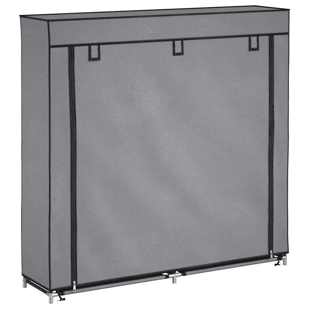 Générique Armoire à Chaussures 5 Niveaux avec Housse Non tissée, Gris 115x28x110 cm, Rangement pour 10 Paires de Chaussures, légère et Facile à déplacer