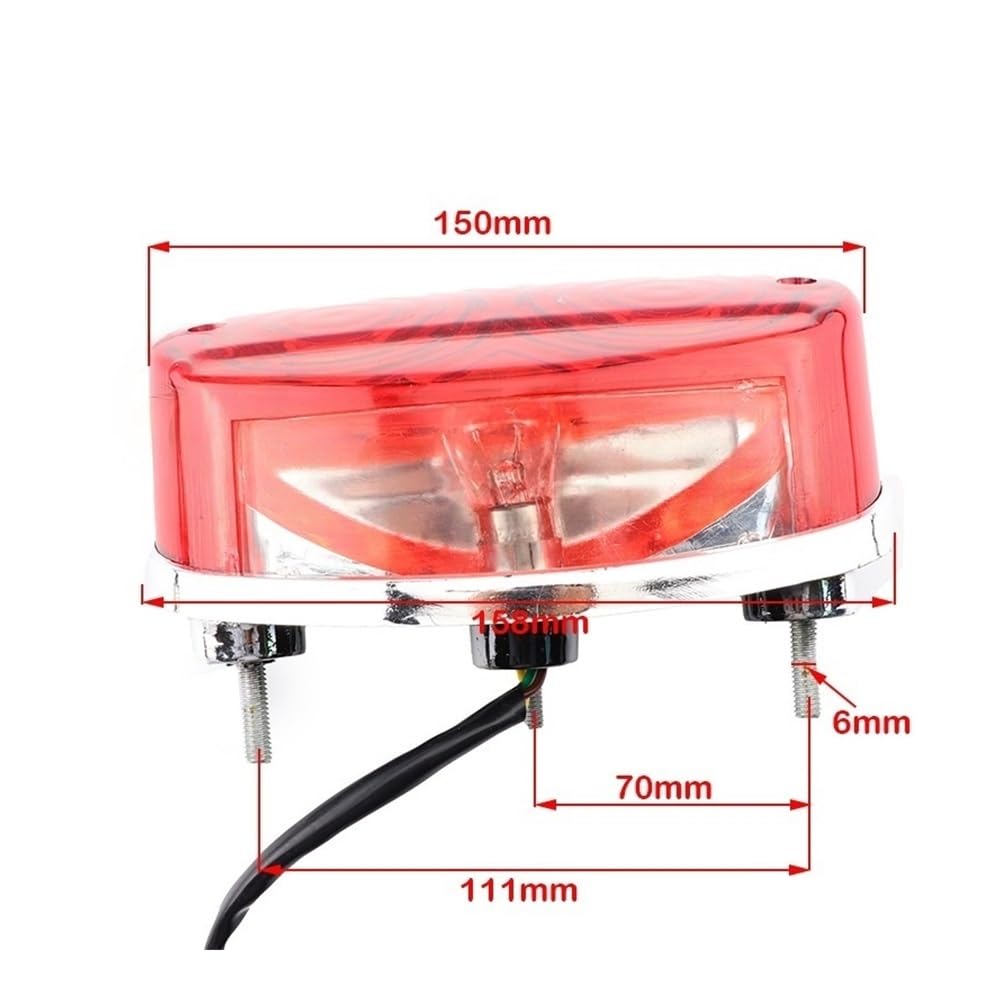 Lampade Di Luce Di Stop E Freno Posteriori Per Motociclette Da 12 V Per 50 Cc, 70 Cc, 90 Cc, 110 Cc, 150 Cc, 200 Cc E 250 Cc, ATV, Go-Kart Quad. Luci Freno