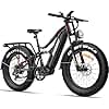 FREESKY 2500W BAFANG Motor Electric Bike for Adults, 48V 30Ah Removable Battery Ebike 120 Miles, 38+MPH, 26" Fat Tire Dirt All-Terrain Mountain E Bike, Full Suspension Bicycle, UL 2849 Certified