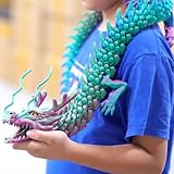 47.3inch Super Large 3D Printed Dragon Models,Flexible Joint Animal lacertid Figurines, 3D Printing Stuff Cheap,Stress Relief, Fidget restlessness, ADHD Toys, Surprise Fantasy Gifts (47.3inch)