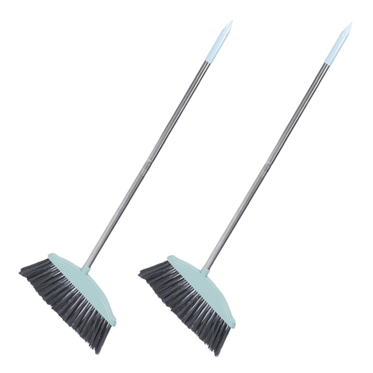 Unomor 2pcs Stainless Steel Broom Deck Scrub Brush Household Broom Long Dustpan and Brush Outdoor Brooms Upright Broom Large Broom Room Cleaning Broom Pickup Brush Soft Broom Blue Plastic