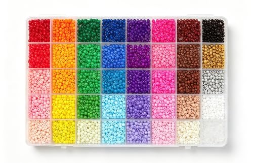 Image of 40 Colors 4mm Seed Beads, 3300 PCS Glass Seed Beads Kit for Jewelry Making, Craft and Bracelet Making