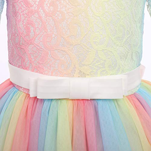 Image of Girls Flower Vintage Floral Lace 3 /4 Sleeves Floor Length Dress Wedding Party Evening Formal Pegeant Dance Gown