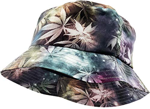KBETHOS Galaxy Bucket Hat, One Size (Medium to Large), (Leaf Galaxy) Light Gray