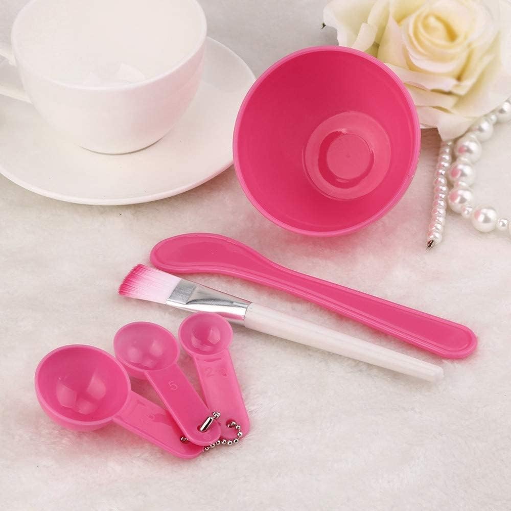 ECVV 4 in 1 DIY Facial Mask Mixing Bowl Brush Spoon Stick Brush Face Care Set Women Facial Beauty Professional Kits Tools (BLUE)