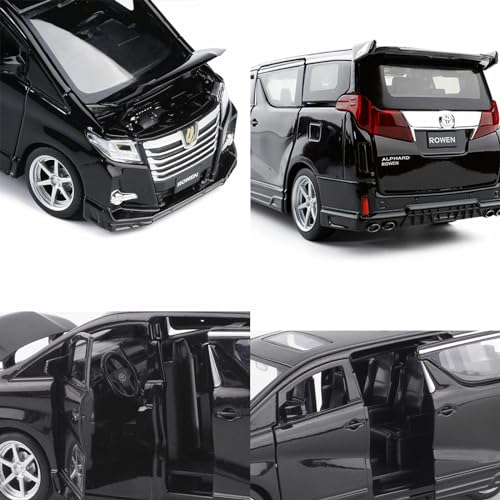 Image of DEOXY 1:32 Toyota Alphard Vehicle Car Toy Alloy Die Cast Metal Model Diecast Metal with Friction Powered Light Sound Openable Door Pullback for Kids Best Gifts for Boys