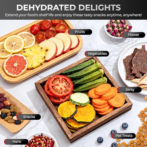 Image of Rosewill Food Dehydrator | Powerful 400W Rear Fan Even-Drying System | 8 Full-Size Stainless Steel Trays | 95-195 Temperature Control, 48H Timer, Keep Warm + Auto Shutoff | Jerky, Herbs, Meat