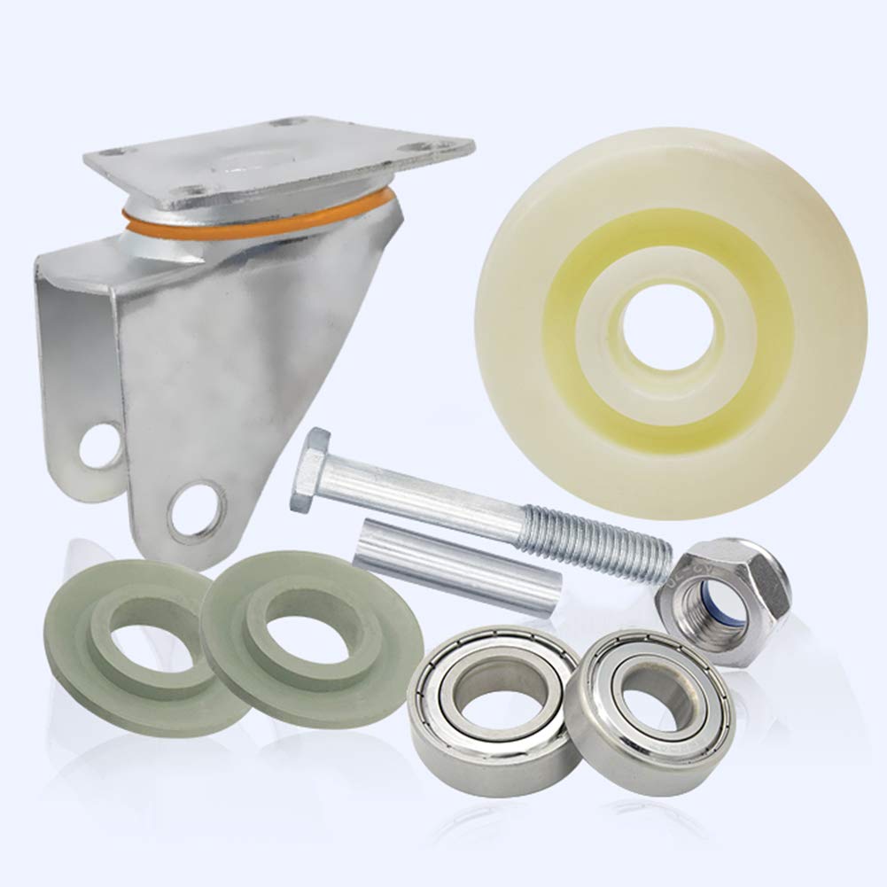 Rotelle Ruota carichi Pesanti Bianca con Freno/Nylon/Doppio Cuscinetto a Sfere in Acciaio/Quattro Pezzi, Tetto Girevole a 360 ° / Industria