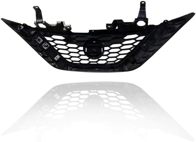 Grille - Cooling Direct Compatible/Replacement for 623103YU0A 16-18 Nissan Sentra-S/FE/SL/SV/SR (Exclude Nismo) - Front, Gloss Black, Chrome, With Emblem Provision