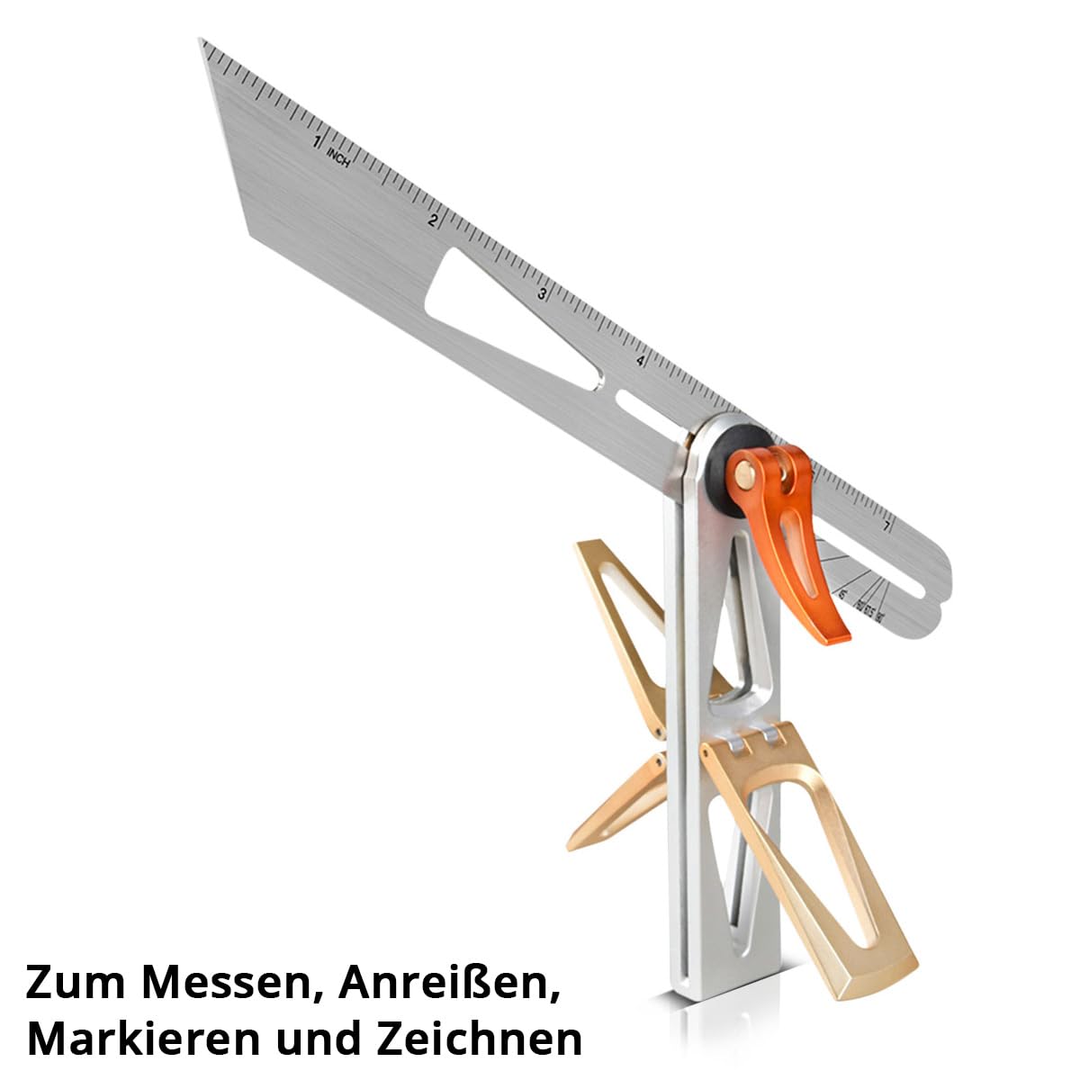 Professionelle Winkelschmiege 360° – Metall, 22,8 Cm Lineal, T-Form Mit Holzgriff – Für Möbel, Architektur & DIY