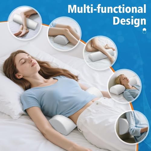 Knee Pillow for Side Sleepers, Leg Pillow for Back & Sciatica Pain, White - image 7
