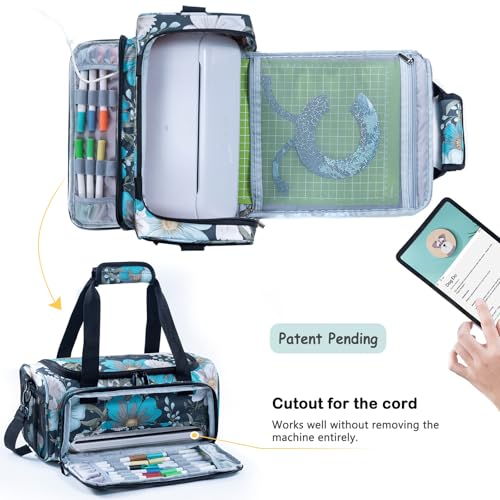 Image of AMOIGEE Carrying Case for Cricutt Joy Xtra, Joy Extra Bag, Full Open Case with Pockets for Cricutt Joy Xtra Accessories and Tools, Dust Cover, Mat