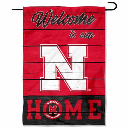 Nebraska Cornhuskers Welcome To Our Home Double Sided Garden Yard