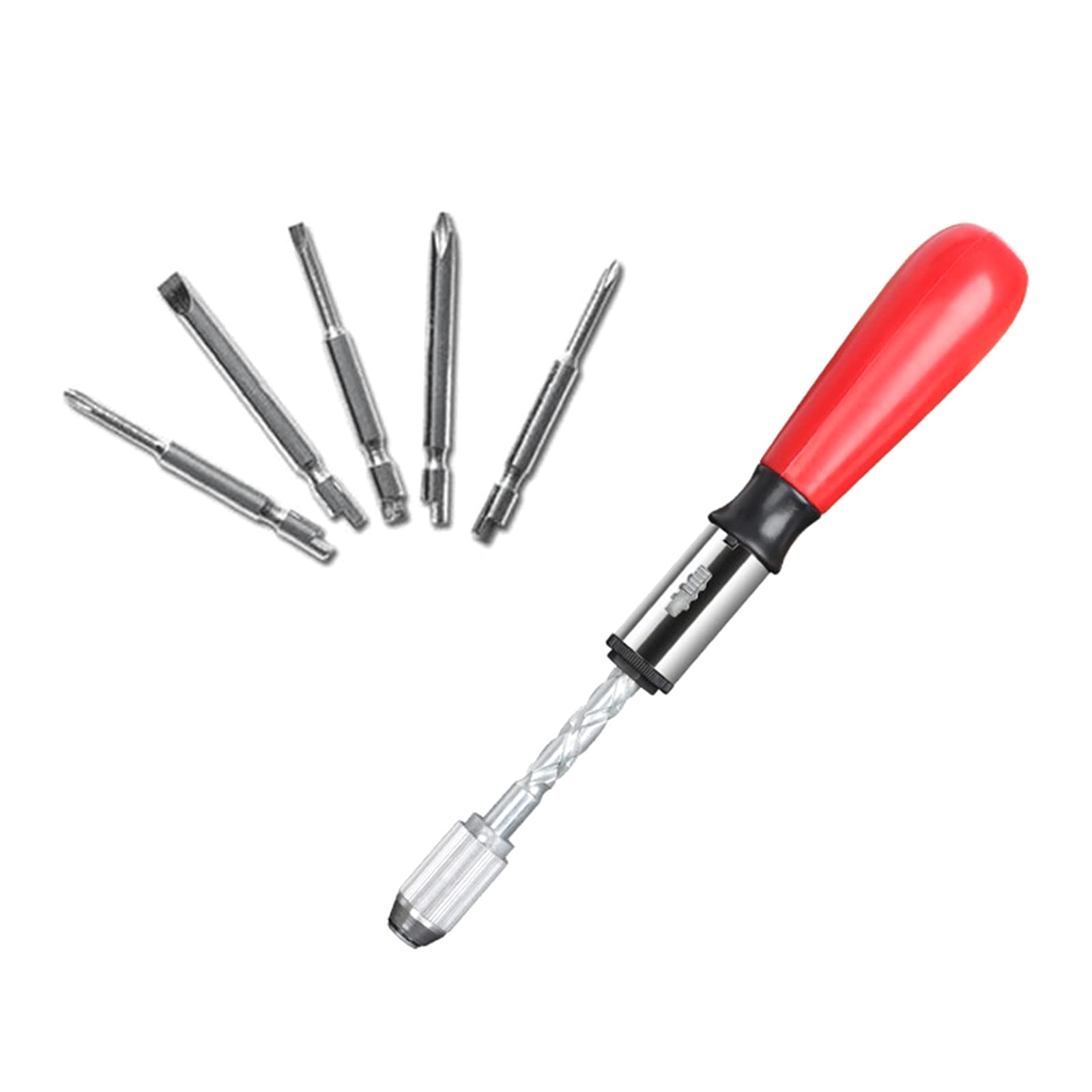 Bits mit Schlitz-/Kreuzschlitzschraubendreher-Bits-Set, verstellbare Ratschenschraubendreher, 5-in-1-Schraubendreher-Sets