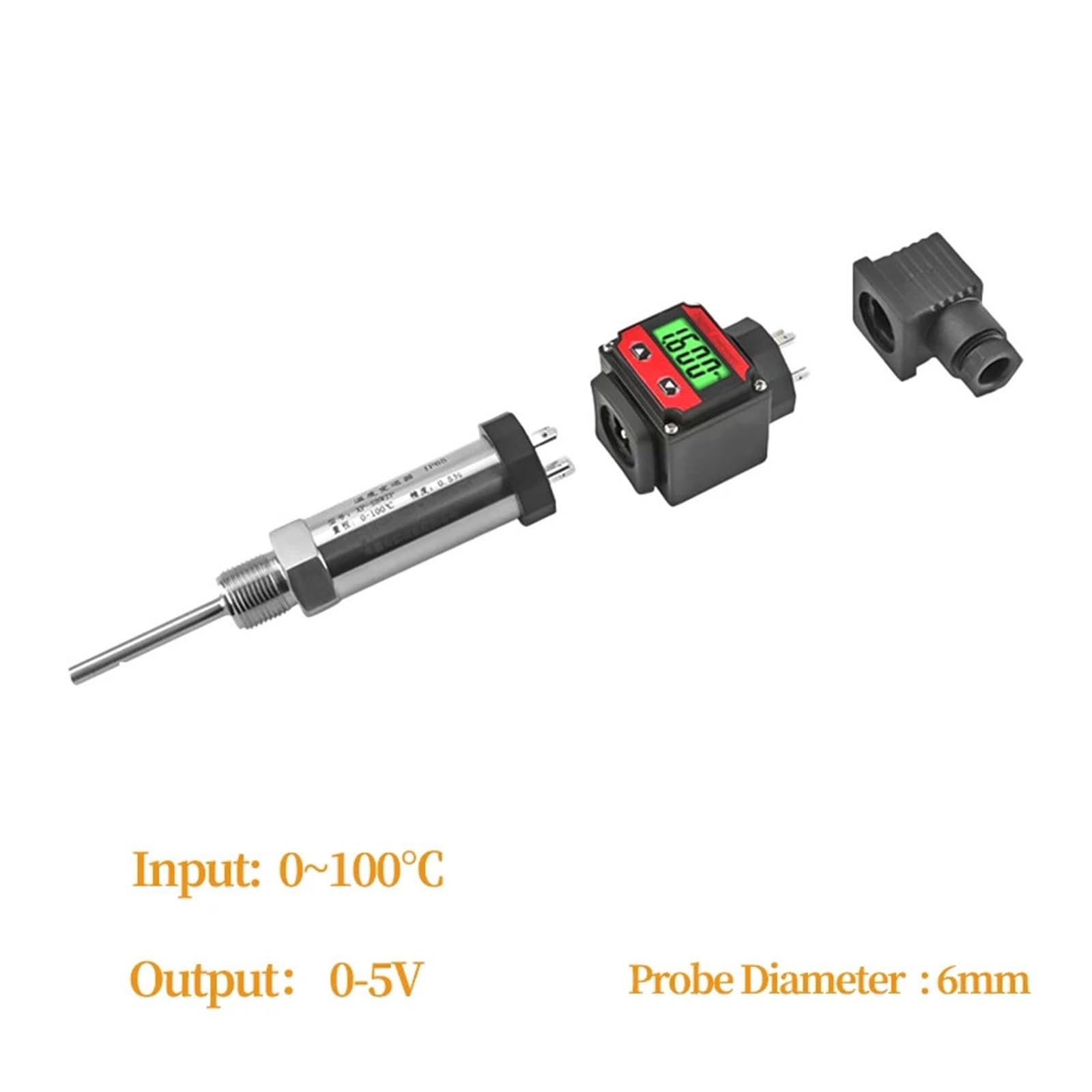 Sensor de temperatura PT100, sonda 304SS, M20 x 1,5, 4-20 mA, 0-10 V, 0-5 V, RS485, PT100, convertidor de señal de temperatura, transmisor(0-300C to 4-20mA,150mm)