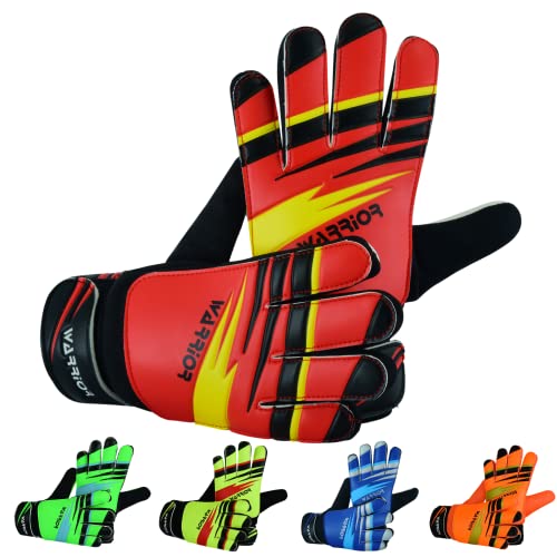 warrior gears Goalkeeper Glove Kids, Football Goal Keepers Gloves, Goalie Glove Kids with Double Wrist Protection