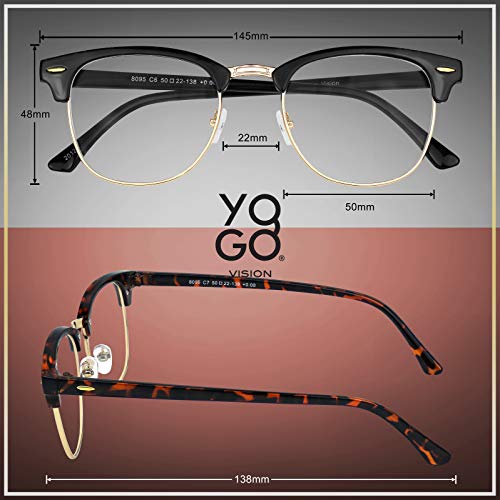 Image of Yogo Vision Blue Light Glasses for Men and Women Semi Rimless Half Rim Computer Eyeglasses