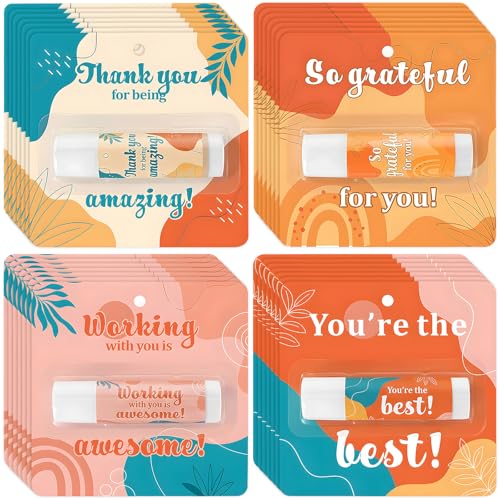 Capoda 28 Pcs Employee Appreciation Gifts Bulk Retro Boho Lip Balms You’re the Balm Thank You...