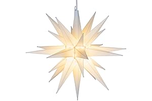 Gleaming 14" White Christmas Star: An Enchanting Celestial Beacon