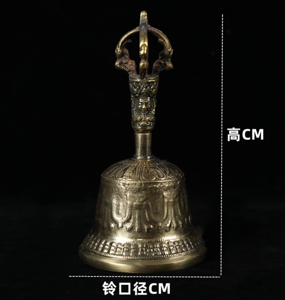 2 campanas de latón que tocan campanas de Dharma, instrumento étnico, Nepal, campanas de cobre