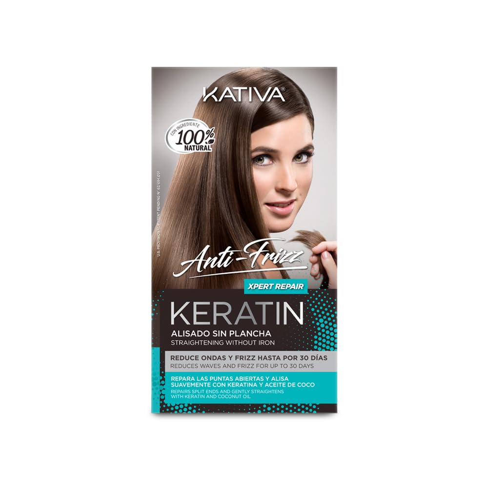 KATIVA Keratin Anti-frizz Alisado Sin Plancha Repara Puntas 30 Dias, 3 Unités