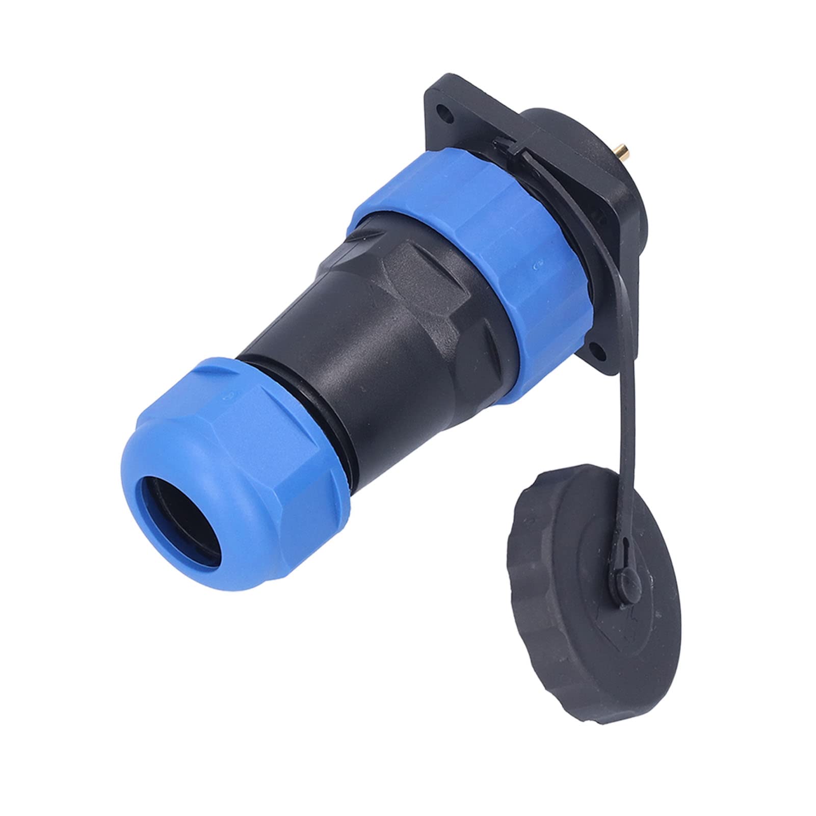 Waterproof Plug Socket, AC 380V 25A Copper Contacts SP28 Electrical Wire Connector Square 4 Hole for Instruments for Marine Equipments(3 core)