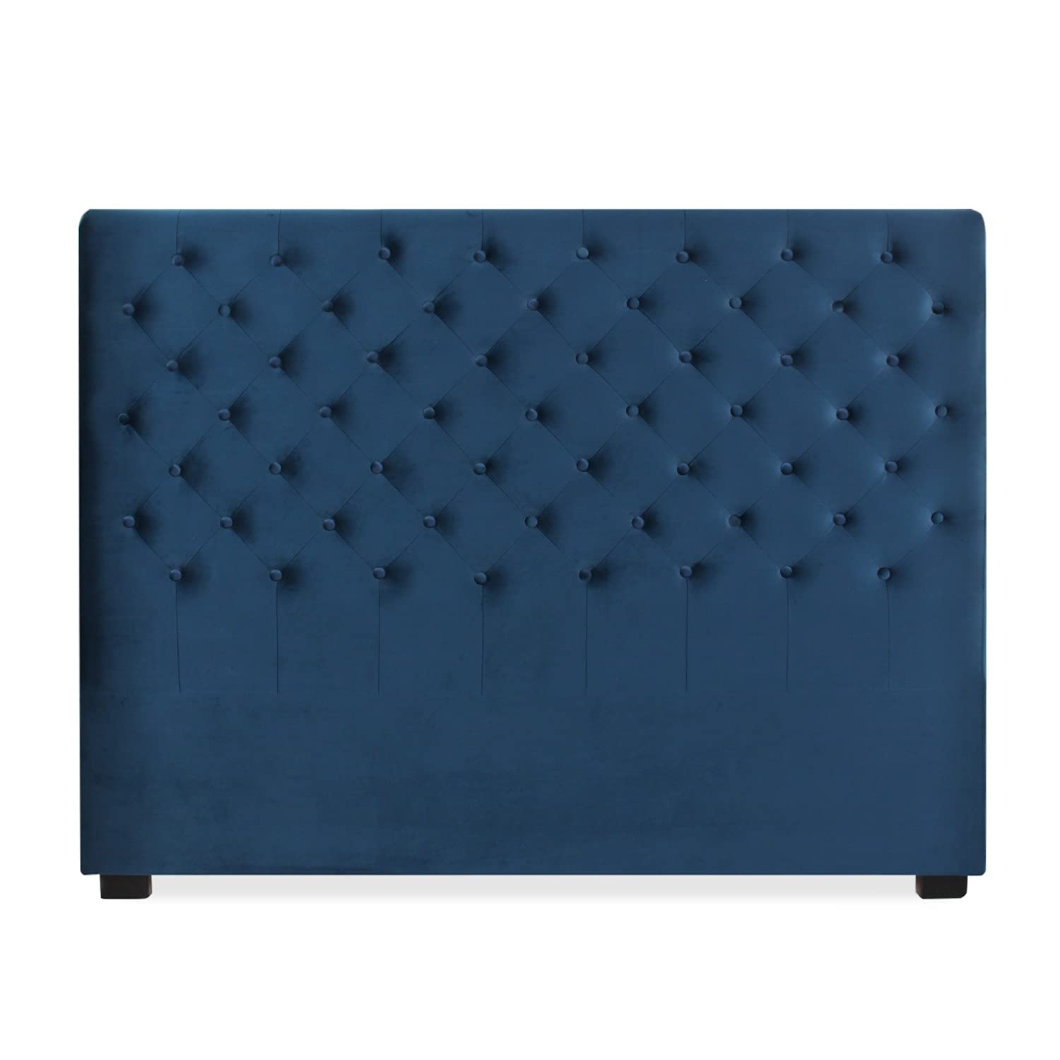 INTENSE DECO Tête de lit capitonnée Constance 160cm Velours Bleu Foncé