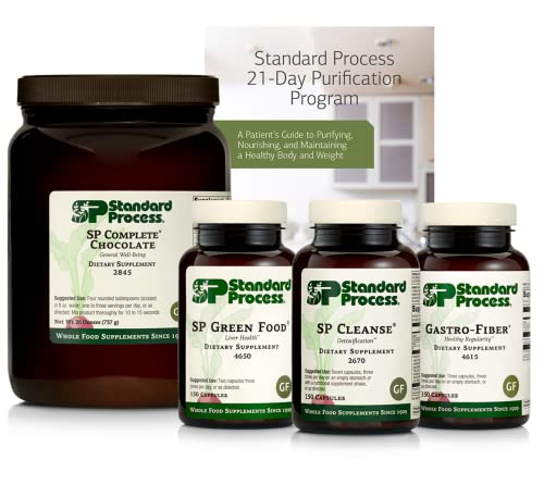 Standard Process Purification Kit with SP Complete Chocolate and Gastro-Fiber - Weight Management and Detox and Liver Support with Milk Thistle, Whey Protein, Fiber, Choline, and Calcium