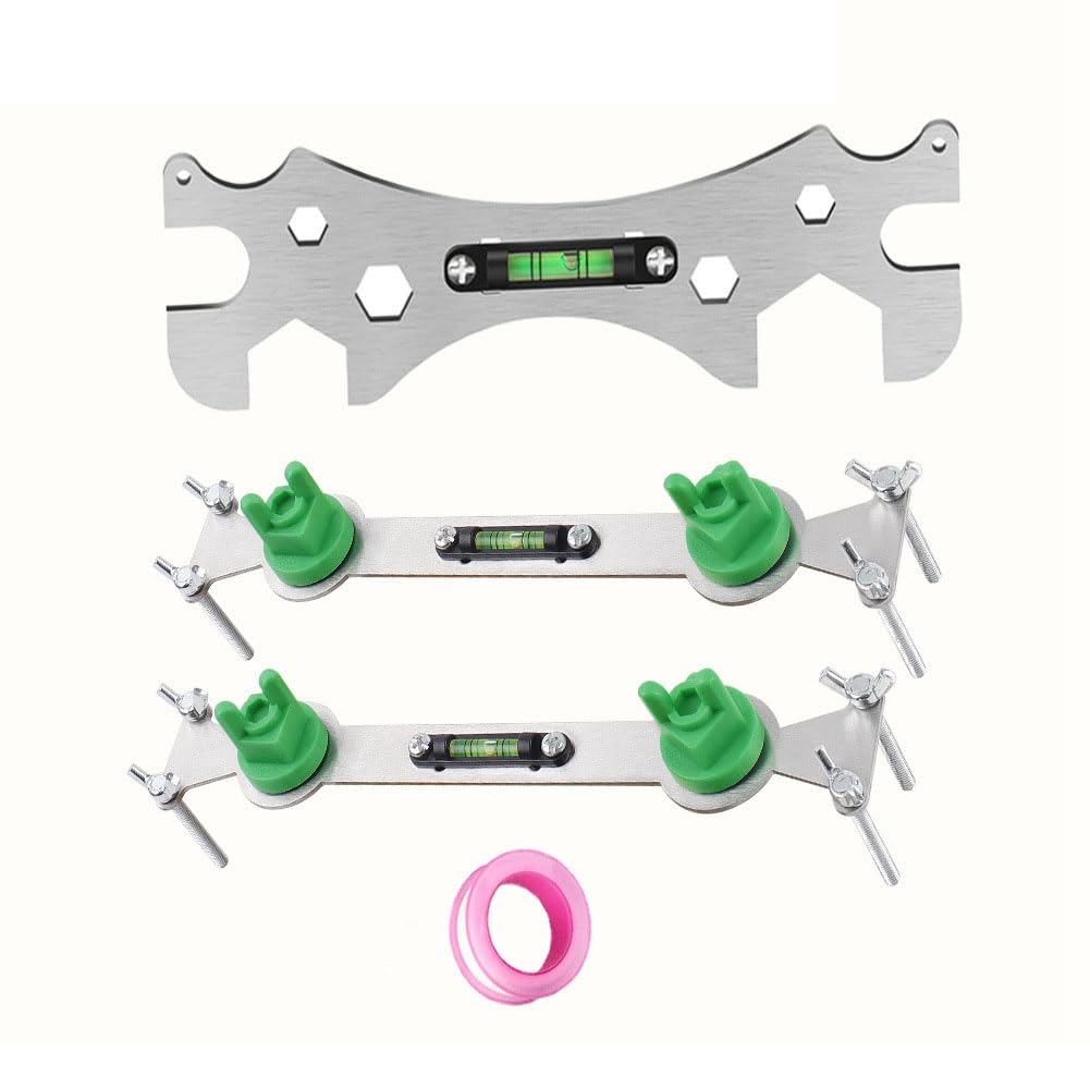 Jnchdghwa As Shown 4X Multifunctional Stainless Steel Bathroom Wrench Tool Shower Installation Level Faucet Angle Ruler Hot Cold Water Pipe