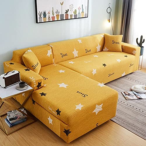 Housse de canapé d'angle élastique pour rénover un salon usé