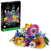 LEGO Botanicals Artificial Wildflower Bouquet - Fake Indoor Flowers Building Set for Home, Kitchen, Desk Decoration, Adults Ages 18+ - Gift for Birthdays - 10313