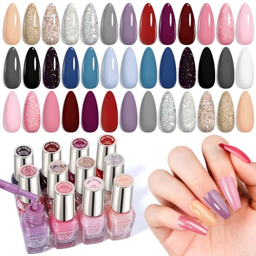 SAVILAND Nail Polish Set - 20pcs Classic Colors Quick-Dry Fingernail