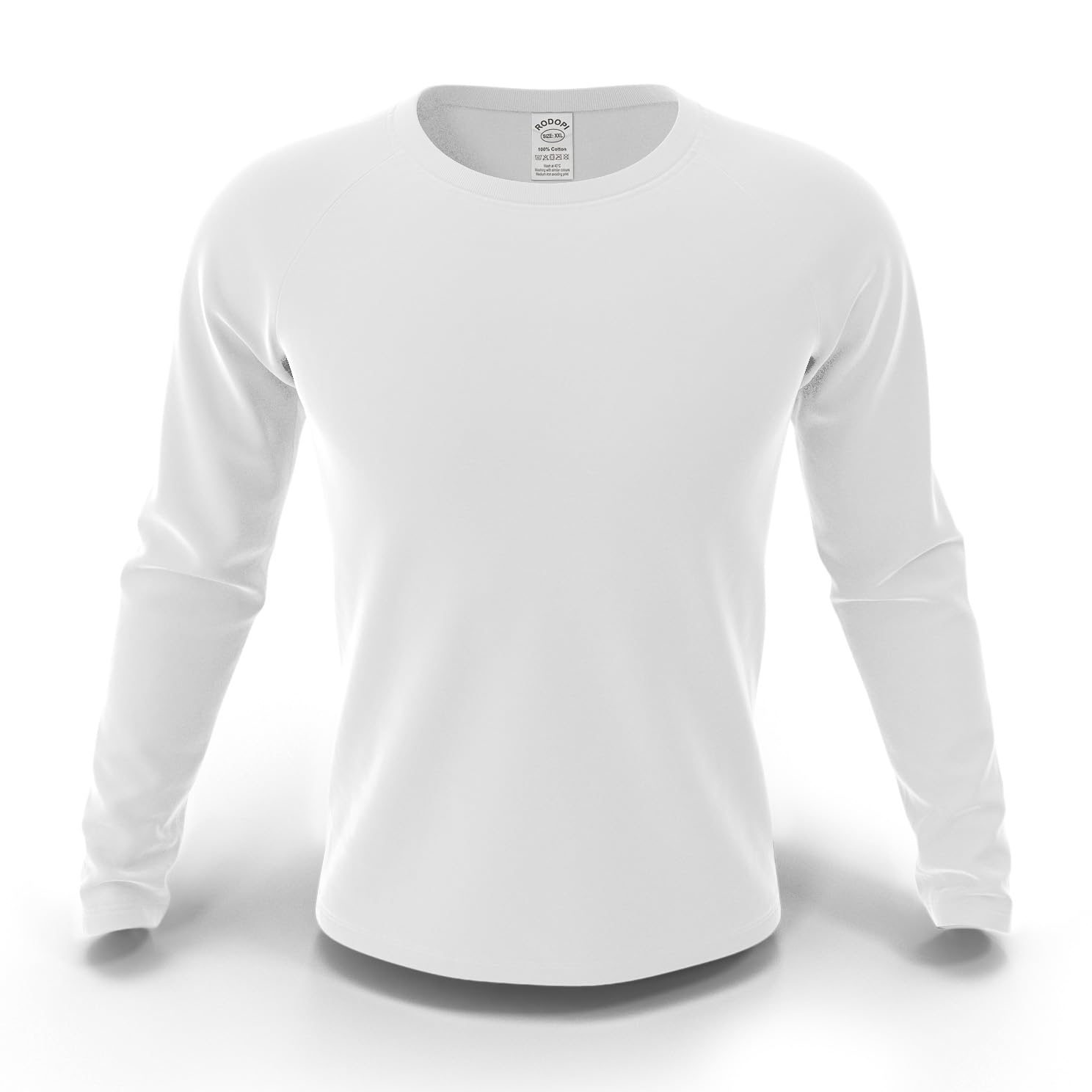 RODOPI Koszulka z długim rękawem Runner Longsleeve dla kobiet i mężczyzn rozm. XS-3XL T-shirt czarny i biały sweter roboczy okrągły dekolt 100% bawełna
