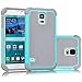 Galaxy S5 Case, Tekcoo(TM) [Tmajor Series] [Turquoise/Grey] Shock Absorbing Hybrid Rubber Plastic Impact Defender Rugged Slim Hard Case Cover Shell For Samsung Galaxy S5 S V I9600 GS5 All Carriers